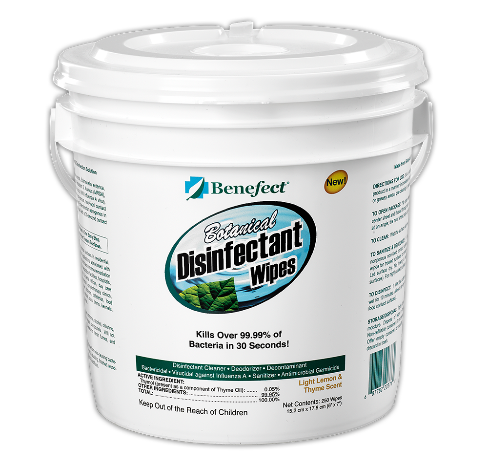 Benefect Botanical Disinfectant Wipes, 250 ct, 20376 - Pack of 6 - Click Image to Close