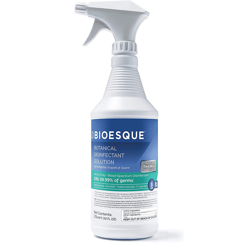 Bioesque Botanical Disinfectant Solution, Kills 99.9% of Bacteria, Case of 12 Quart Bottles - Click Image to Close