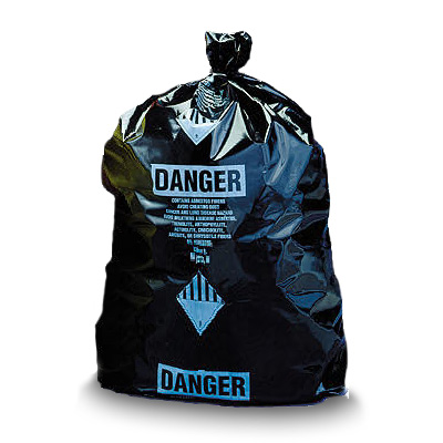 Asbestos Disposal Bags - 3.5 Mil 30" x 40" Black Printed