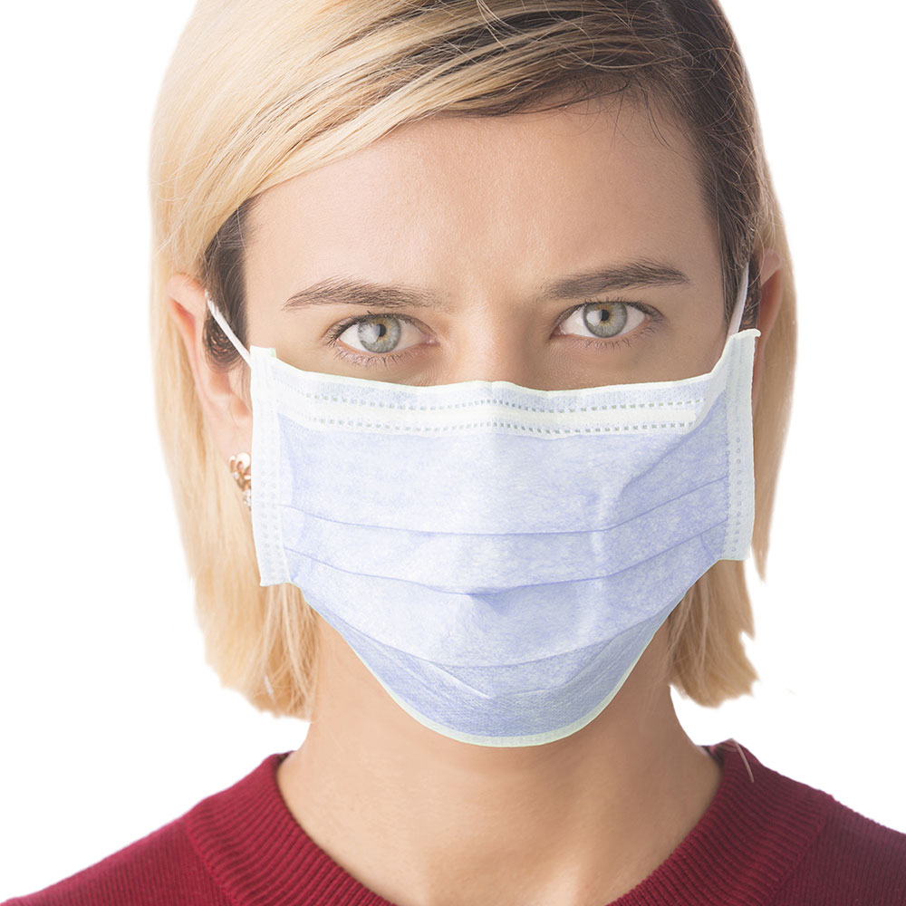 Cordova Safety Disposable 3-Ply Face Mask with Elastic Ear Loops, ELM100, 50 Masks per Box