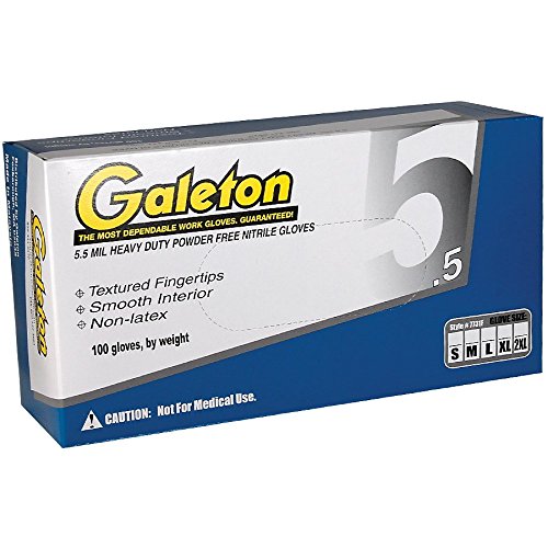 Galeton 7731F Heavy Duty Powder Free Nitrile Gloves, 5.5Mil, 100/box, Large - Click Image to Close