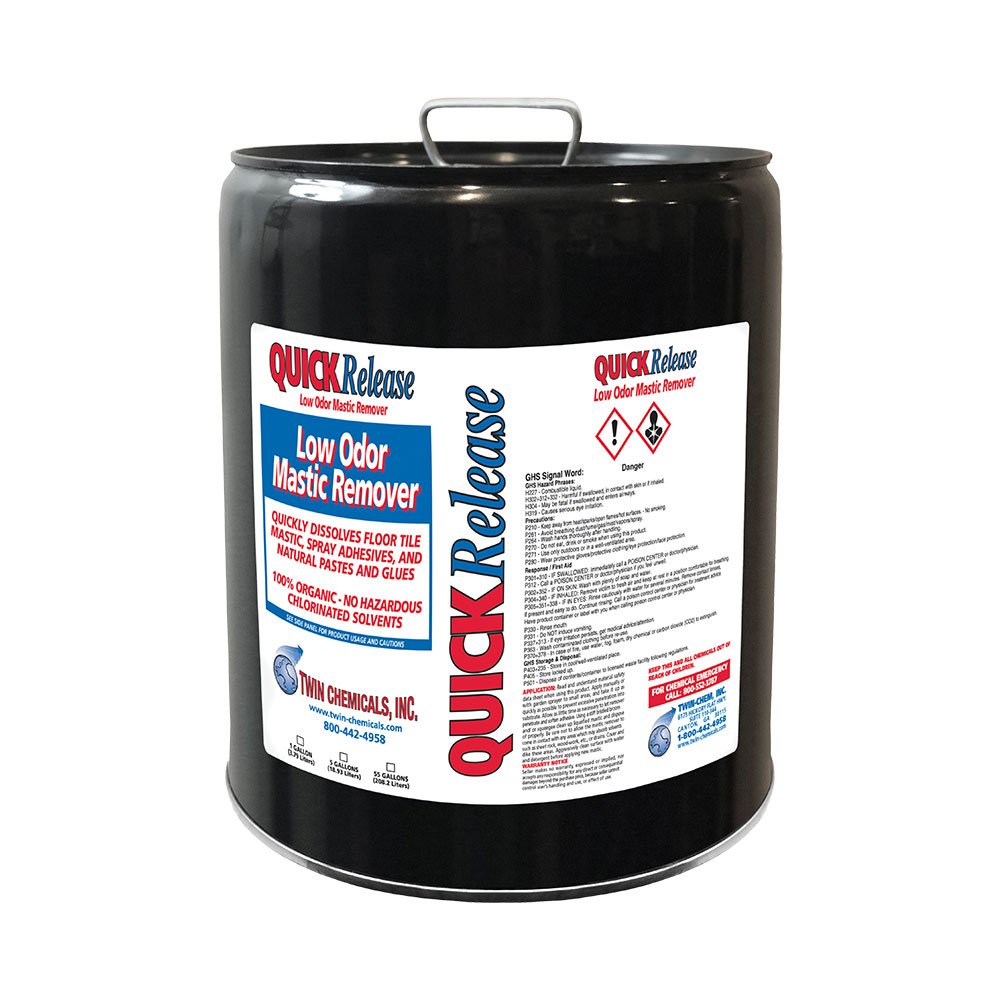 Twin Chemicals Quick Release Low Odor Mastic Remover, 5 Gallons - Click Image to Close