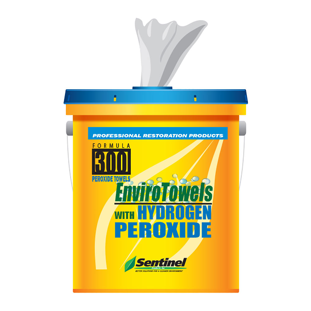 Sentinel 300 EnviroTowels w/ Hydrogen Peroxide, Pre-soaked, Biodegradable, 290ct - Click Image to Close