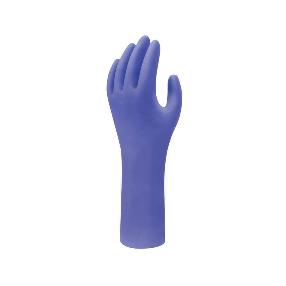 Showa 7585 Powder-Free Nitrile Gloves, 12", 8mil, 50/box, Large - Click Image to Close