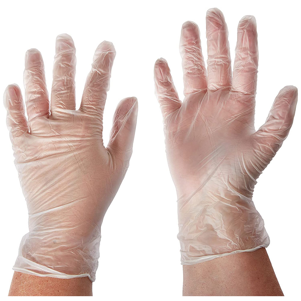 West Chester Disposable Clear Vinyl Gloves, Powder Free, 100/box, 2750 - Large