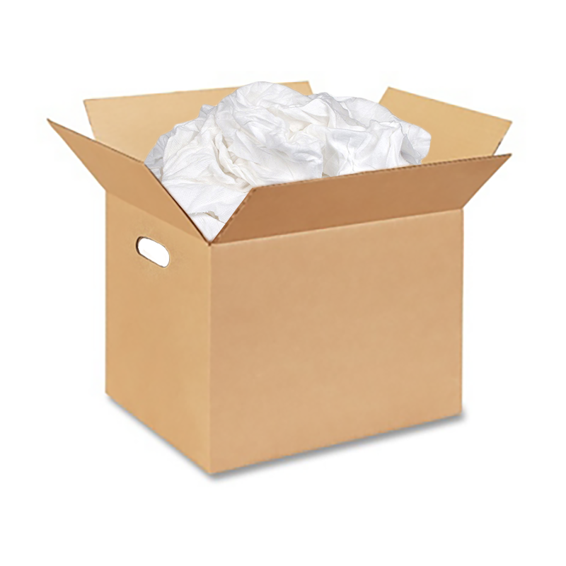 White Cloth Wiper Rags - 50lb Box - Click Image to Close